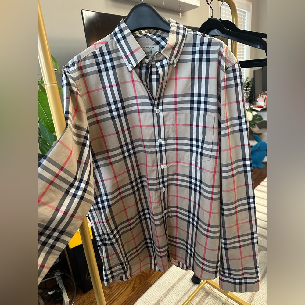 Burberry Men's Plaid Shirt - Beige, Black, Red ❌SOLD❌